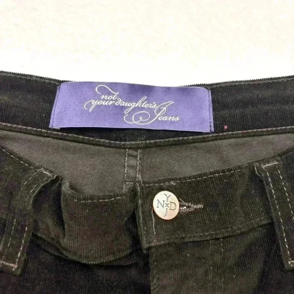 NYDJ Dark Brown “80’s” Corduroy Midrise Stretch Straight Leg Pants Size 10P - Picture 10 of 14